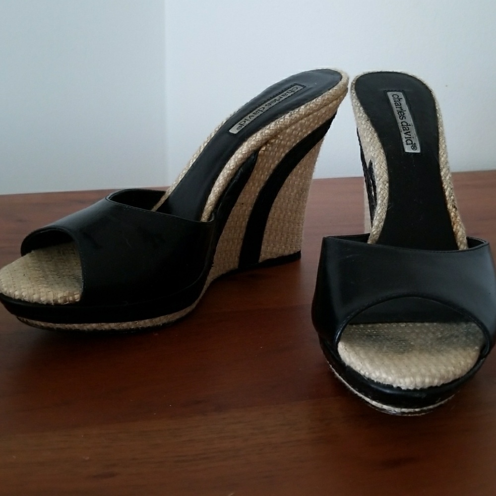 Charles David woven espadrille wedges